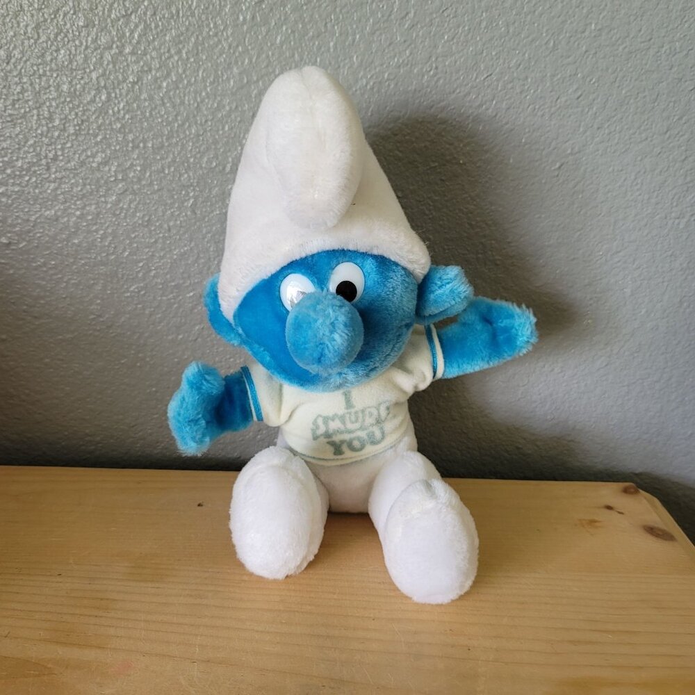 Vintage 1982 I Smurf‎ You Plush Doll By Wallace Berrie & Co.